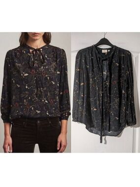 Ag Adriano Goldschmied | Savannah Floral Tie Neck Top